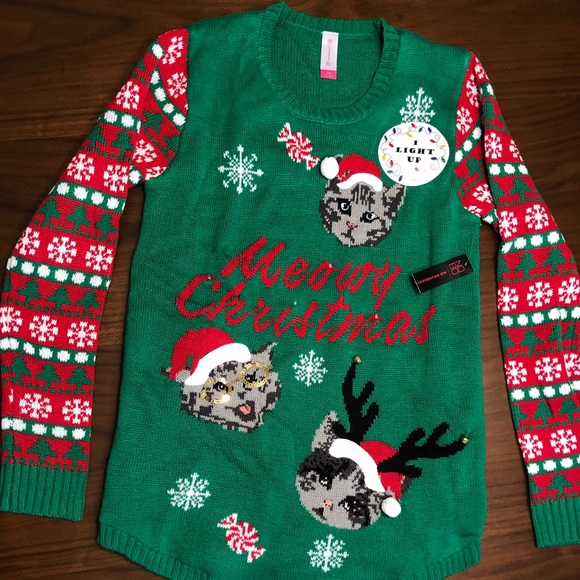 Meowy Christmas Light Up Christmas Sweater NWT Meowy Christmas Light Up Christmas Sweater NWT